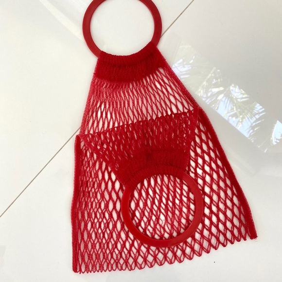 Vintage sheer red handbag - Picture 2 of 2